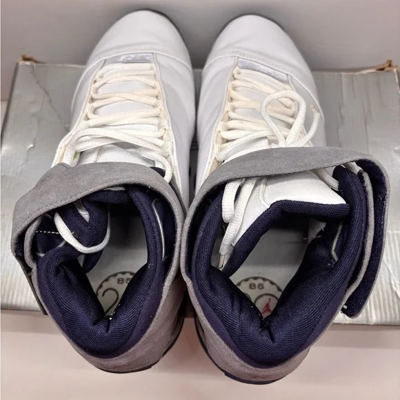 Rare Nike Air Jordan Team Strong Men Sz 13 Navy White Leather Sneaker 311868-102 - Picture 5 of 12